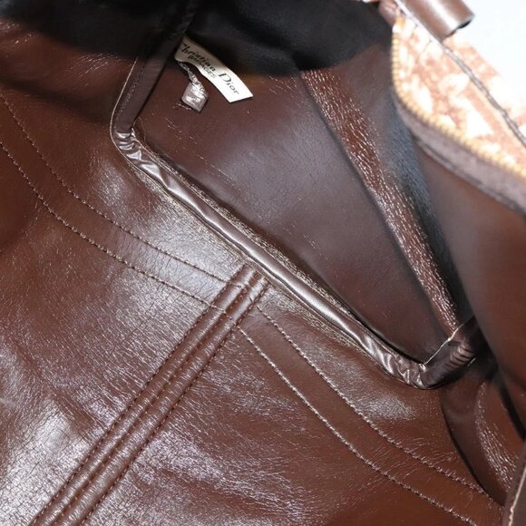 Christian Dior Trotter Canvas Boston Bag Brown Gold Auth 131686 - Picture 12 of 16